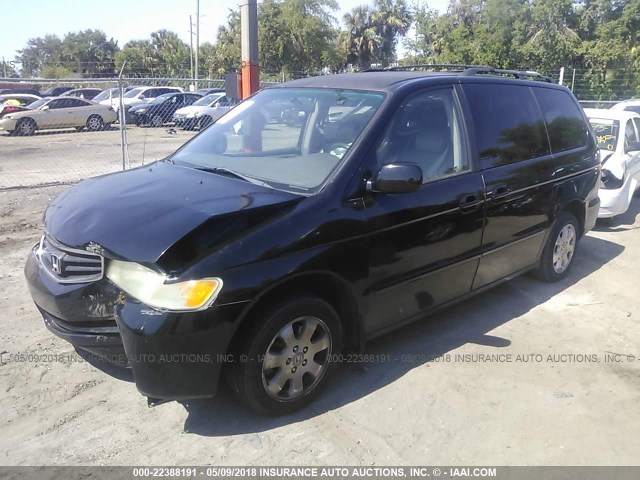 5FNRL18754B112354 - 2004 HONDA ODYSSEY EXL BLACK photo 2