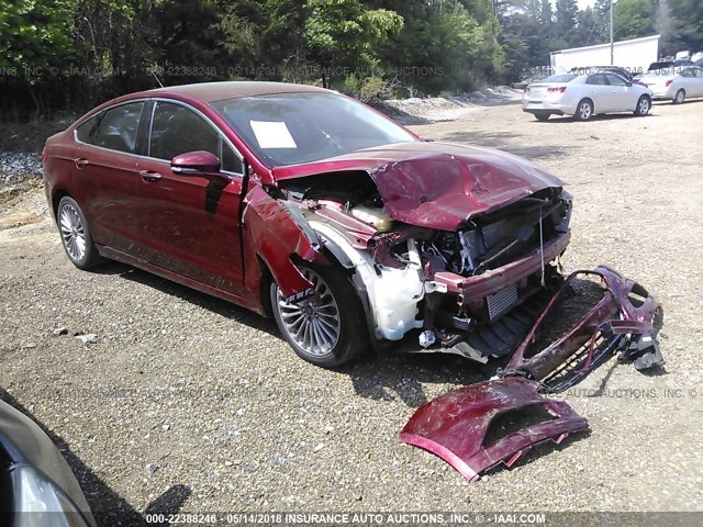 3FA6P0K92DR105605 - 2013 FORD FUSION TITANIUM RED photo 1