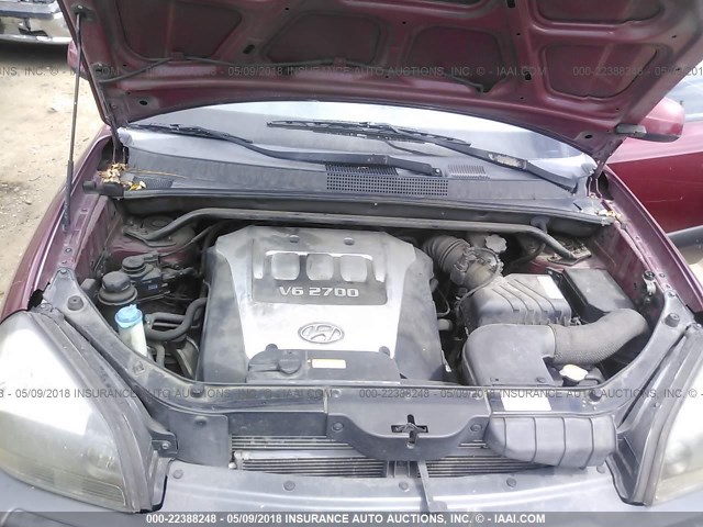 KM8JN12D25U134001 - 2005 HYUNDAI TUCSON GLS/LX MAROON photo 10