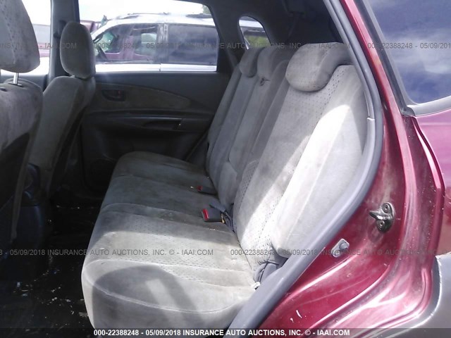 KM8JN12D25U134001 - 2005 HYUNDAI TUCSON GLS/LX MAROON photo 8