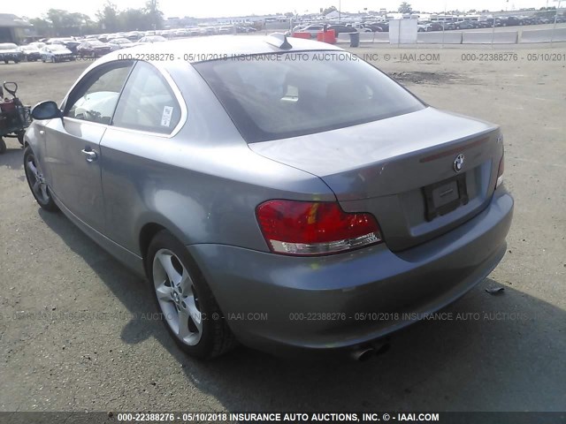 WBAUP73539VK75842 - 2009 BMW 128 I GRAY photo 3