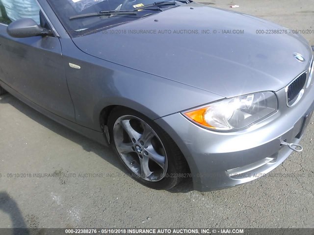 WBAUP73539VK75842 - 2009 BMW 128 I GRAY photo 6