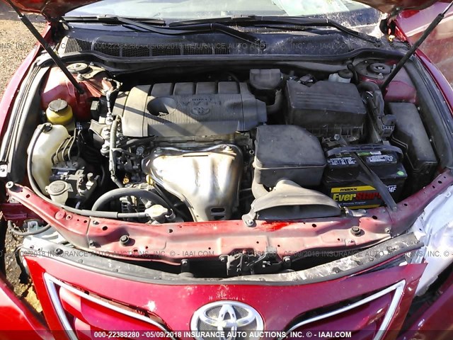 4T4BF3EK1AR074865 - 2010 TOYOTA CAMRY SE/LE/XLE RED photo 10