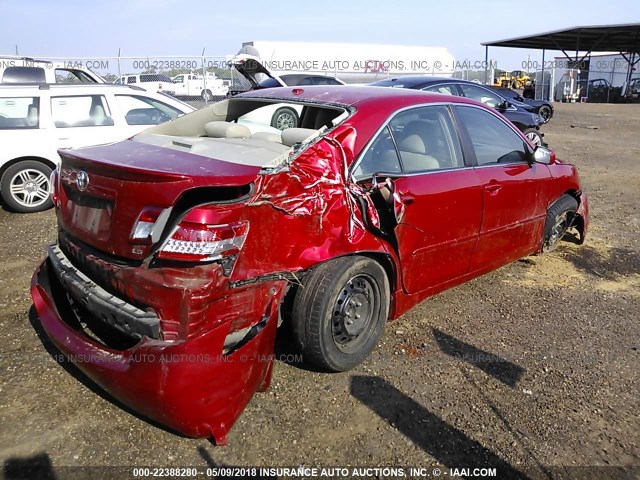4T4BF3EK1AR074865 - 2010 TOYOTA CAMRY SE/LE/XLE RED photo 4