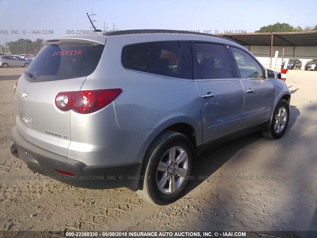 1GNKRJED3CJ157883 - 2012 CHEVROLET TRAVERSE LT SILVER photo 4