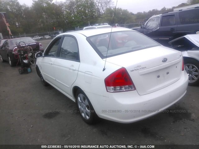 KNAFE222095662115 - 2009 KIA SPECTRA EX/LX/SX WHITE photo 3