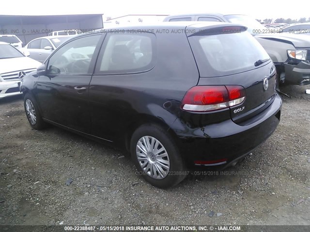 WVWAB7AJ5AW158749 - 2010 VOLKSWAGEN GOLF BLACK photo 3