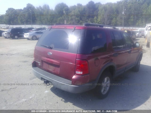 1FMZU73K03ZA96130 - 2003 FORD EXPLORER XLT/XLT SPORT/NBX RED photo 4