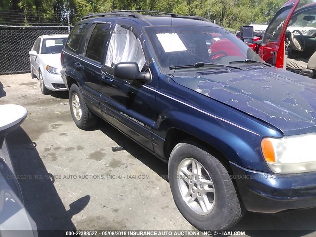 1J4GW58N5YC173835 - 2000 JEEP GRAND CHEROKEE LIMITED BLUE photo 1