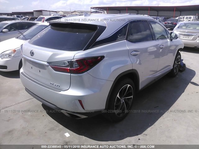 2T2ZZMCA4HC078867 - 2017 LEXUS RX 350/BASE/F SPORT SILVER photo 4