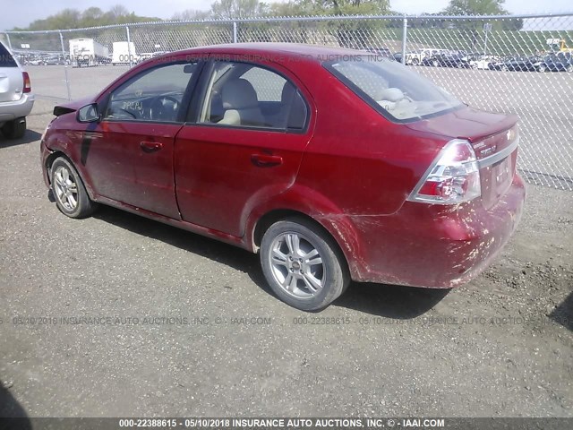 KL1TD5DEXBB117944 - 2011 CHEVROLET AVEO LS/LT RED photo 3