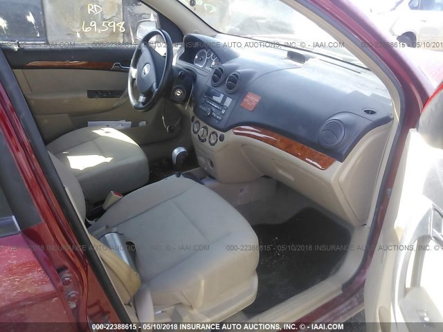 KL1TD5DEXBB117944 - 2011 CHEVROLET AVEO LS/LT 红色 照片 5