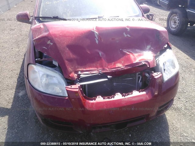 KL1TD5DEXBB117944 - 2011 CHEVROLET AVEO LS/LT 红色 照片 6