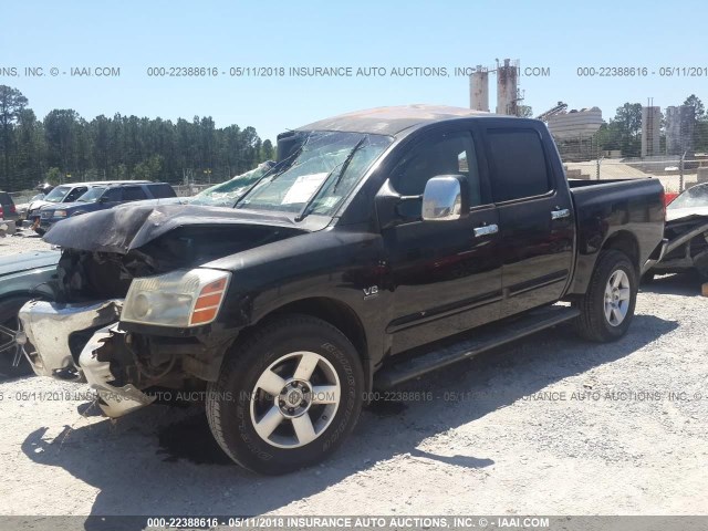 1N6AA07B84N549525 - 2004 NISSAN TITAN XE/SE/LE BLACK photo 2