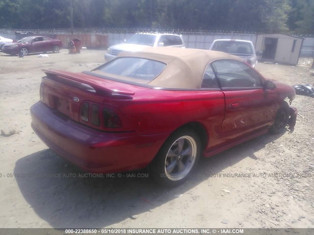 1FAFP45X2WF264268 - 1998 FORD MUSTANG GT RED photo 4