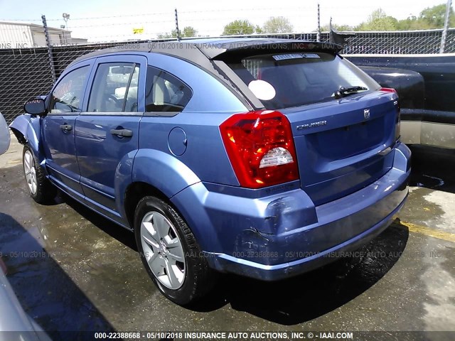 1B3HB48B87D343850 - 2007 DODGE CALIBER SXT Light Blue photo 3