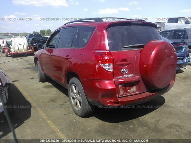 JTMZK31V766000404 - 2006 TOYOTA RAV4 LIMITED RED photo 3