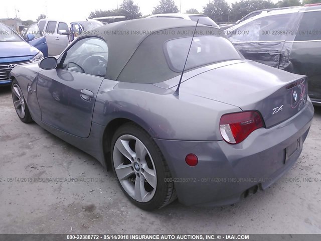 4USBU33577LW70587 - 2007 BMW Z4 3.0 GRAY photo 3