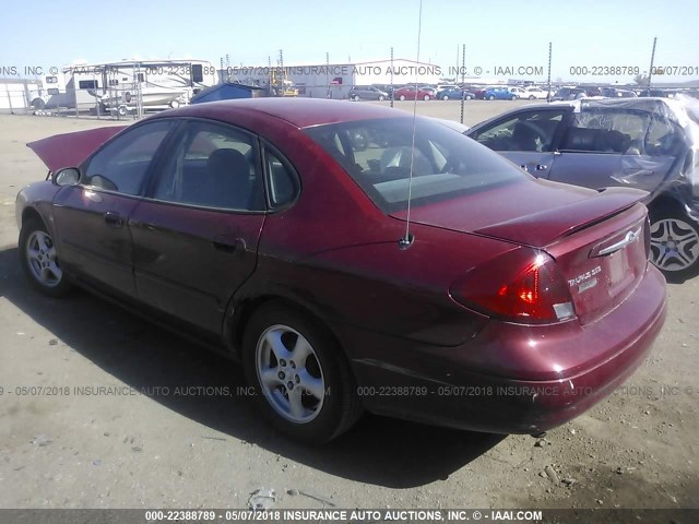 1FAFP55S93G122869 - 2003 FORD TAURUS SES RED photo 3