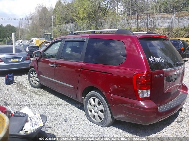 KNDMC233576012100 - 2007 HYUNDAI ENTOURAGE GLS/SE/LIMITED RED photo 3