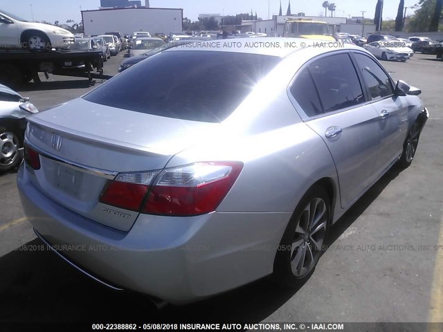 1HGCR2F50FA000067 - 2015 HONDA ACCORD SPORT 银色 照片 4