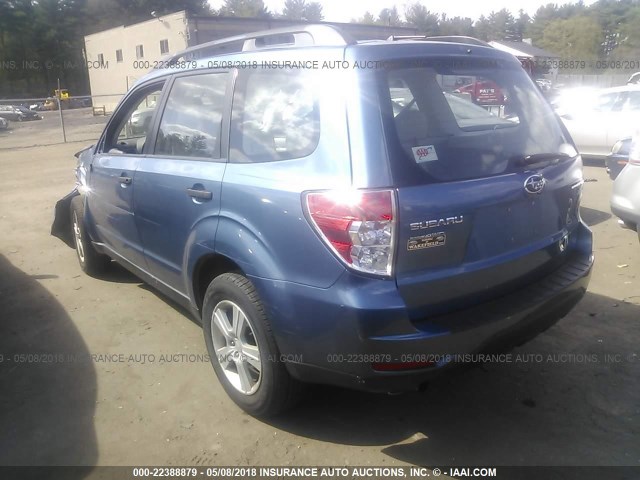 JF2SH6BC8AH785710 - 2010 SUBARU FORESTER XS BLUE photo 3