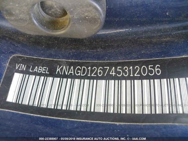 KNAGD126745312056 - 2004 KIA OPTIMA LX/EX BLUE photo 9