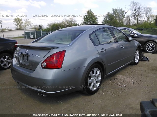 1N4BA41E37C860383 - 2007 NISSAN MAXIMA SE/SL GRAY photo 4