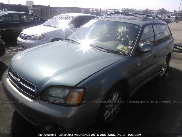 4S3BH686226661168 - 2002 SUBARU LEGACY OUTBACK LIMITED GREEN photo 2