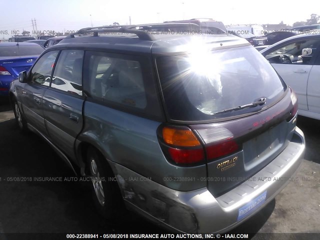 4S3BH686226661168 - 2002 SUBARU LEGACY OUTBACK LIMITED GREEN photo 3