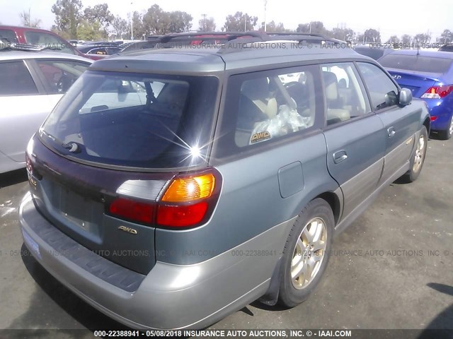 4S3BH686226661168 - 2002 SUBARU LEGACY OUTBACK LIMITED GREEN photo 4