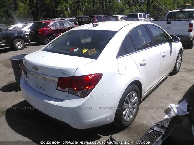 1G1PF5S97B7170249 - 2011 CHEVROLET CRUZE LT WHITE photo 4