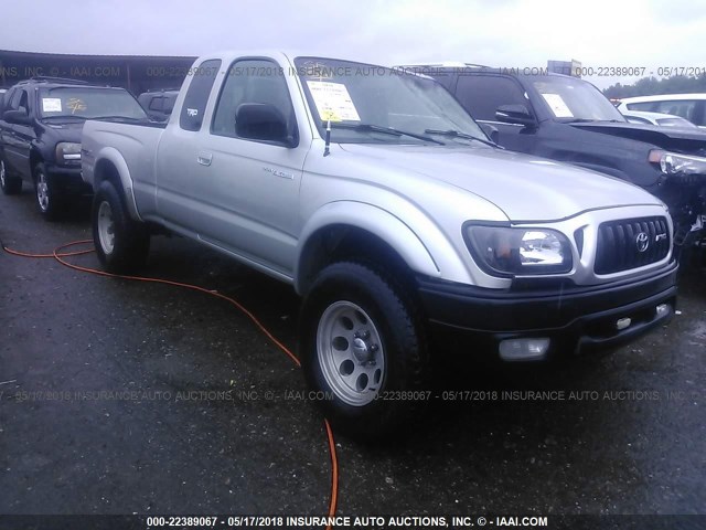 5TEWN72N44Z339508 - 2004 TOYOTA TACOMA XTRACAB SILVER photo 1