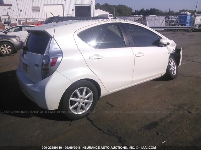 JTDKDTB34E1557923 - 2014 TOYOTA PRIUS C WHITE photo 4