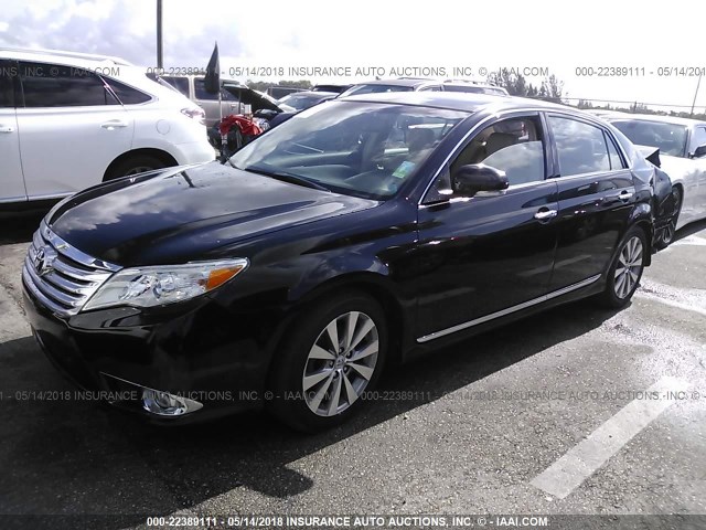 4T1BK3DB3BU378238 - 2011 TOYOTA AVALON LIMITED BLACK photo 2