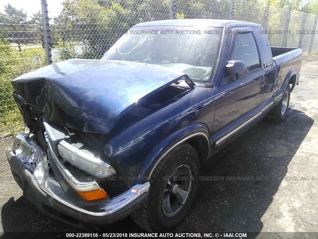 1GCCS1951Y8245852 - 2000 CHEVROLET S TRUCK S10 BLUE photo 2