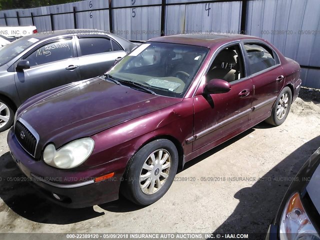 KMHWF35H84A961529 - 2004 HYUNDAI SONATA GLS/LX MAROON photo 2