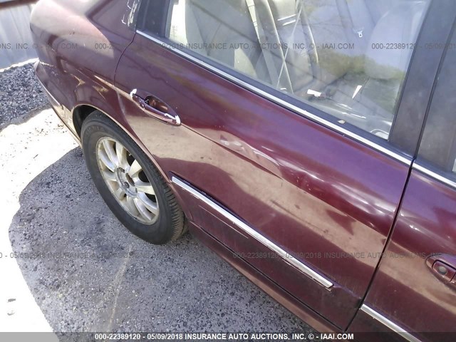 KMHWF35H84A961529 - 2004 HYUNDAI SONATA GLS/LX MAROON photo 6