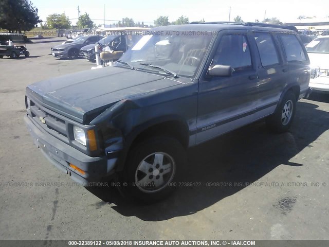 1GNDT13Z3N2164239 - 1992 CHEVROLET BLAZER S10 GREEN photo 2