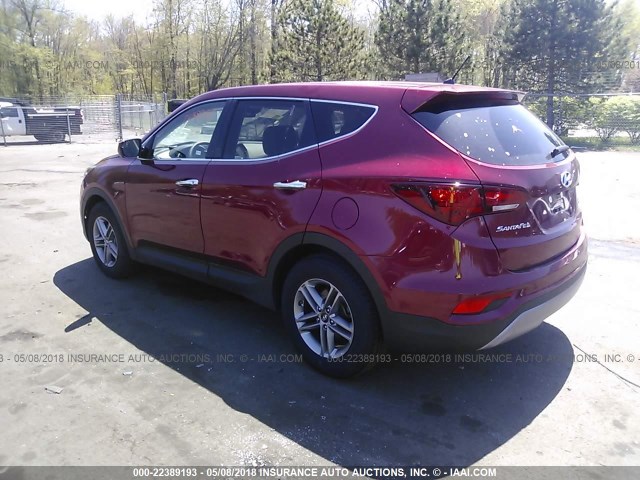 5XYZTDLB6JG525787 - 2018 HYUNDAI SANTA FE SPORT  MAROON photo 3