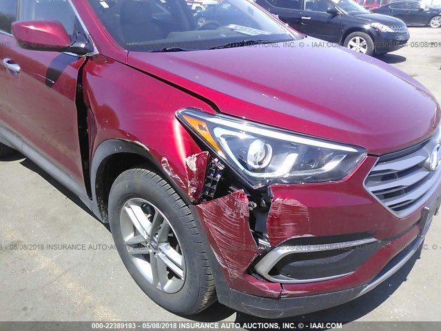 5XYZTDLB6JG525787 - 2018 HYUNDAI SANTA FE SPORT  MAROON photo 6