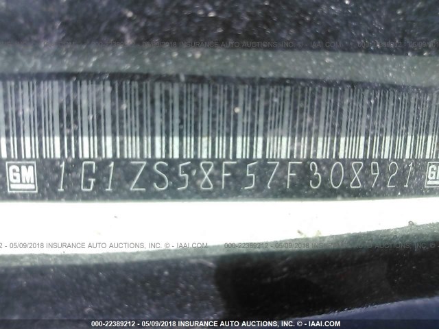 1G1ZS58F57F308921 - 2007 CHEVROLET MALIBU LS თეთრი ფოტო 9