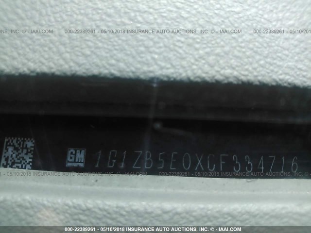 1G1ZB5E0XCF334716 - 2012 CHEVROLET MALIBU LS 黑色 照片 9