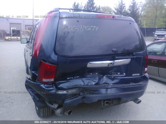 5FNYF4H42AB005218 - 2010 HONDA PILOT EX BLUE photo 6