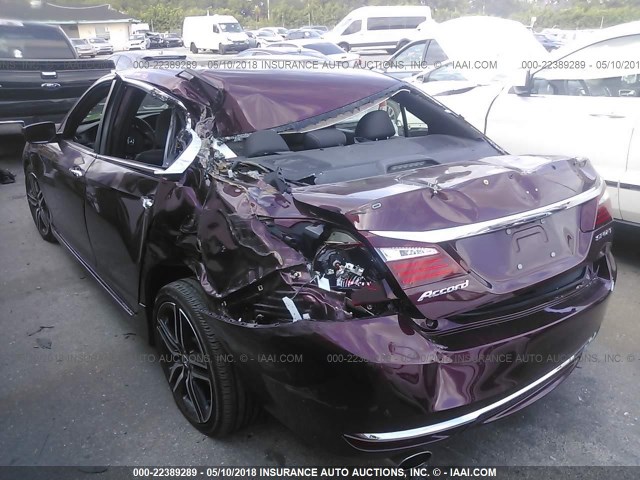 1HGCR2F53HA030991 - 2017 HONDA ACCORD SPORT MAROON photo 6