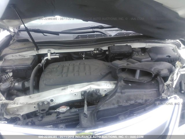 5FRYD3H44EB017231 - 2014 ACURA MDX TECHNOLOGY WHITE photo 10