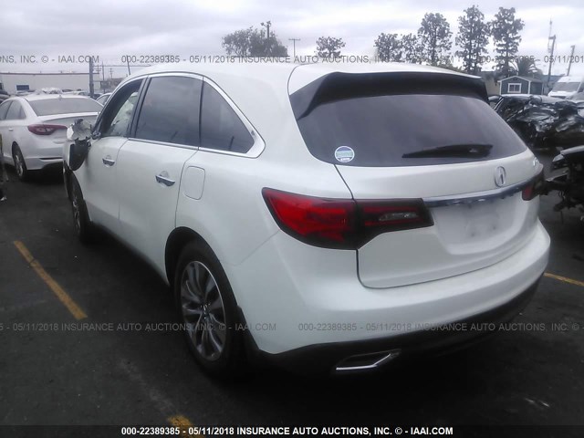 5FRYD3H44EB017231 - 2014 ACURA MDX TECHNOLOGY WHITE photo 3