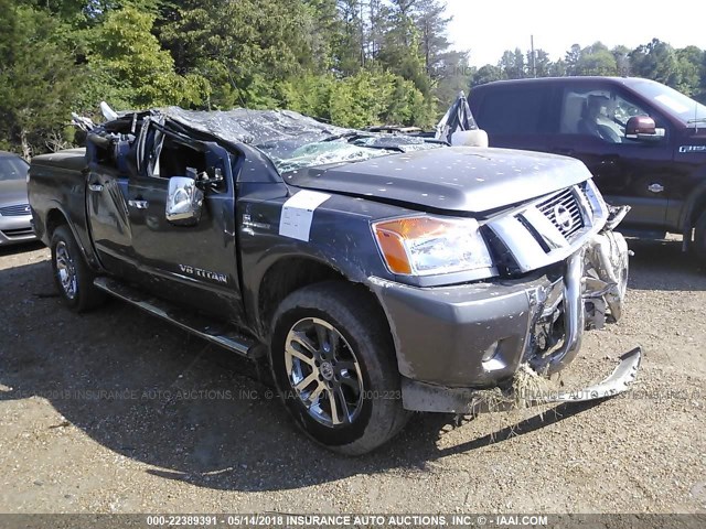 1N6BA0EC6EN503032 - 2014 NISSAN TITAN S/SV/SL/PRO-4X GRAY photo 1