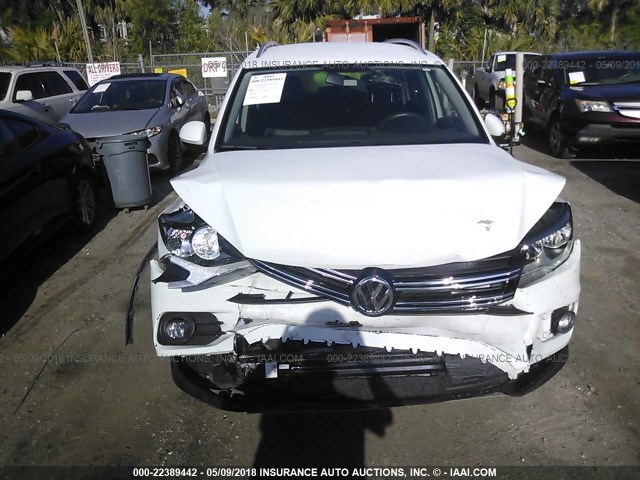 WVGAV3AX3EW608842 - 2014 VOLKSWAGEN TIGUAN S/SE/SEL/R-LINE WHITE photo 6