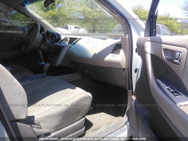 JN8AZ08W27W601523 - 2007 NISSAN MURANO SL/SE/S WHITE photo 5